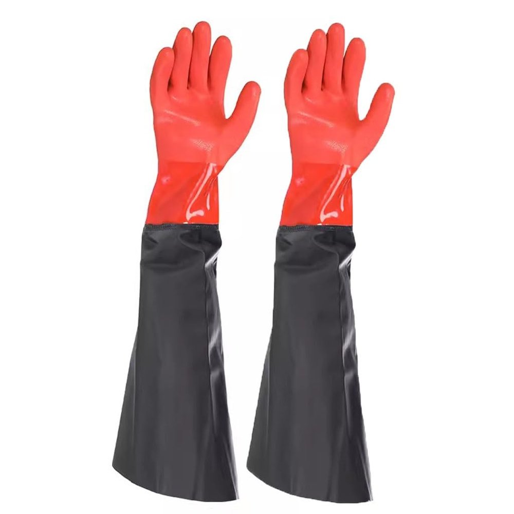 Fishing Gloves 64cm Long Fishing Gloves, Waterproof, Oil Resistant, Anti Slip, and Wear-Resistant Industrial Gloves (Color : Orange, Size : 10pcs)