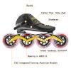 Professional Carbon Fiber Inline Speed Skates Adult for Women and Mens, Outdoor Fitness Skating Dual Hardness Wheels 4X110 Wheels Single Row Racing Skates Blue/Black (US13(EU46), Black) view 2