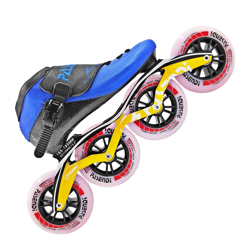 Professional Carbon Fiber Inline Speed Skates Adult for Women and Mens, Outdoor Fitness Skating,Dual Hardness Wheels, 4X110 Wheels Single Row Racing Skates, Red Black (US11(EU44), Blue)