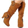 Ladmiple Cowboy Bo_ots For Women Black And Silver Knee_High Bo_ots Women Slouchy Cone he_el Cowboy Cowgirl Western Bo_ots Size Zipper Fall Winter Dress Sh_oes 2024 view 1