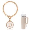 Ekarley Letter Charm Accessories For Stanley Cup,Gold Initial Chain Water Bottle Name Id Charms for Tumbler,Yeti, Simple Modern Cups Handle (D) view 1