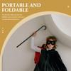 1pc Magician Prop Cane: 27.87Inch Plastic Black Magician Stick for Party Costume - 3-Section Cosplay Walking Cane for Men Women view 3