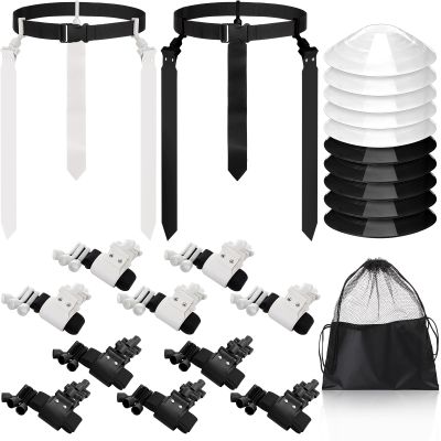Wettarn 16 Players 10/16 Player Flag Football Belt Set,Black, White