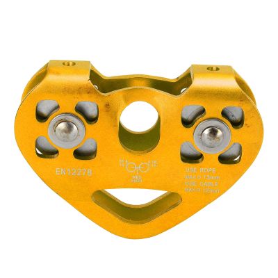 Refeng 25KN Rock Climbing Technical Pulley Tandem Two Speed Pulley for Rock Climbing Save Lift (Blue)(Gold)