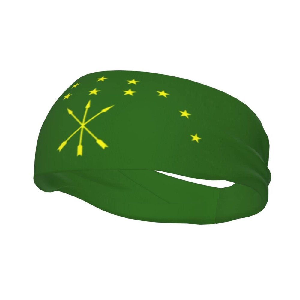 Vuquis Circassian Flag Headbands Sports Non-Slip Tennis Workout Sweat Bands For Women Men