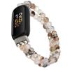 Wongeto Compatible with Fitbit Luxe Bands,Fashion Handmade Elastic Stretch Pearl Bracelet Women Replacement Strap for Fitbit Luxe accssorises (Grass Flower Agate) view 1