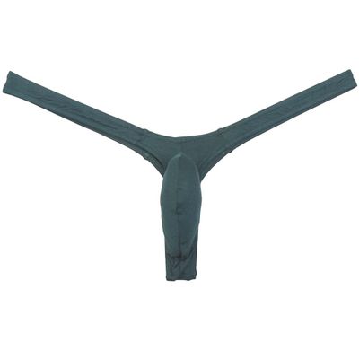 Botmois Men's Modal Bikini Thong Underwear Minimum Coverage Underpants Narrow Pouch T-back Sexy Mini Tangas Male Jockstrap Dark Green M