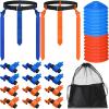 Wettarn 16 Players 10/16 Player Flag Football Belts Adjustable Flag Football Set with Cones Bag for Youth Adults Kids Training Sport (Blue,Orange) view 1