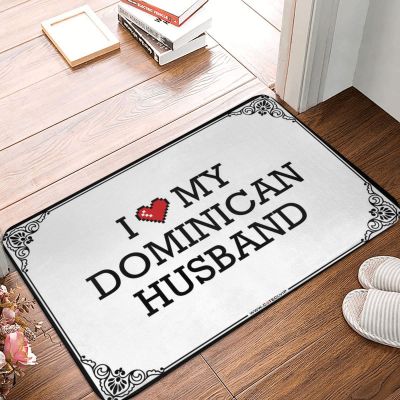 Abipuir Door Mat Rug I Love My Dominican Husband Doormat Indoor Outdoor Mat Door Mats for Home Entrance (Color : Colour, Size : 65X90CM)