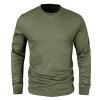 Mens Long Sleeve Waffle Knit Casual T-Shirt Crewneck Slim Fit Cozy Thermal Golf Work Tee Shirt Workout Athletic Fishing Hiking Sports Gym Sweat Shirt Tops Green view 3