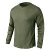 Mens Long Sleeve Waffle Knit Casual T-Shirt Crewneck Slim Fit Cozy Thermal Golf Work Tee Shirt Workout Athletic Fishing Hiking Sports Gym Sweat Shirt Tops Green view 4