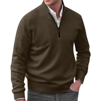 GOKKILRW Mens Sweaters 1/4 Zip Up Casual Turtleneck Pullover Polo Sweaters Quarter Zip Lightweight Turtleneck Fleece Sweatshirts Fall Winter Comfort Mock Neck Golf Running Sweatshirts Coffee