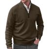 GOKKILRW Mens Sweaters 1/4 Zip Up Casual Turtleneck Pullover Polo Sweaters Quarter Zip Lightweight Turtleneck Fleece Sweatshirts Fall Winter Comfort Mock Neck Golf Running Sweatshirts Coffee view 1