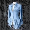Women Gothic Clothes Tunic Tops Long Sleeve Vintage Jacket Lace Button Irregular Ruched Tailcoat Open Front Outwear view 2