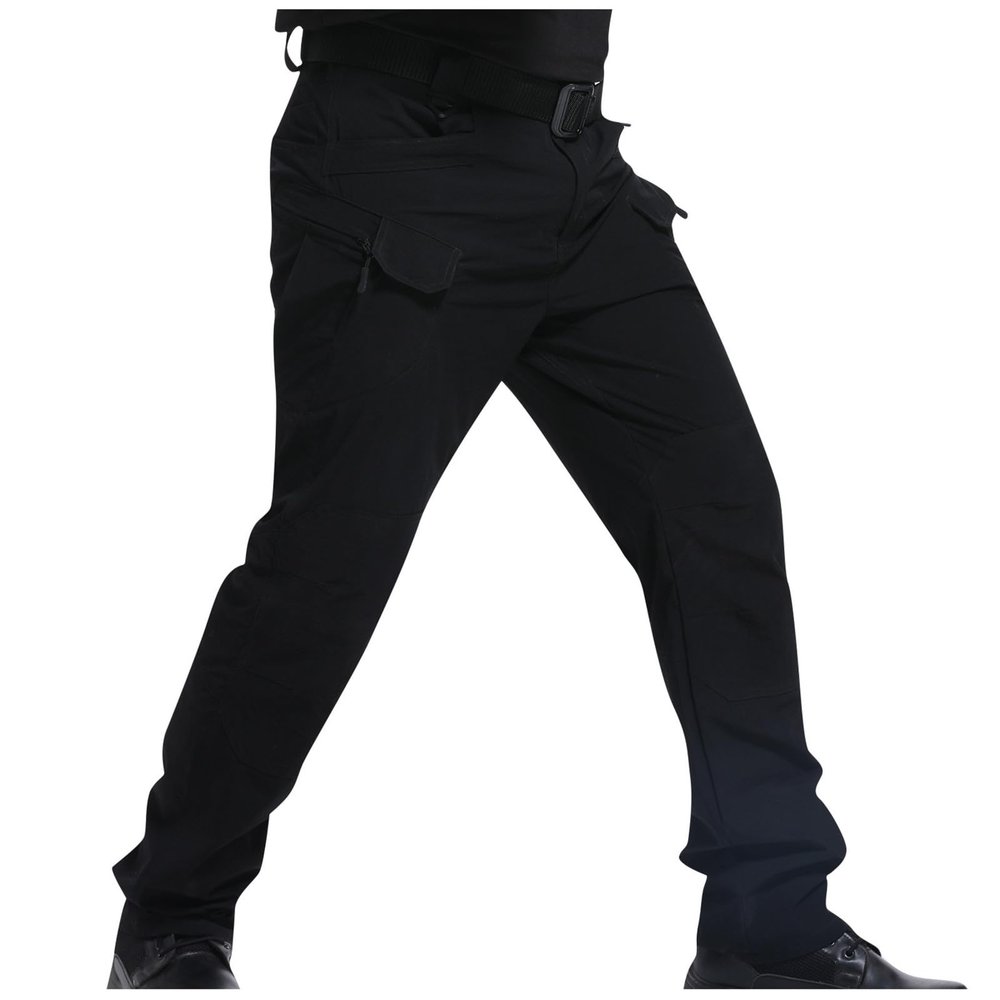 2023 Cargo Pants for Men Mens Cargo Pants Big and Tall Premium Twill Multi Pockets Cargo Pants for Men Belted Tactical Straight Sweatpants Cargo Sweatpants Men's Pants Black 5X