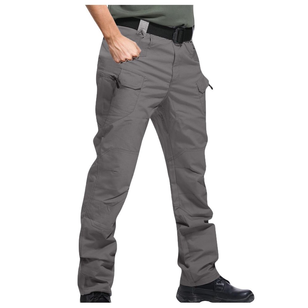 2023 Cargo Pants for Men Mens Cargo Pants Big and Tall Premium Twill Multi Pockets Cargo Pants for Men Belted Tactical Straight Sweatpants Cargo Pants Mens Sweatpants Gray 4X