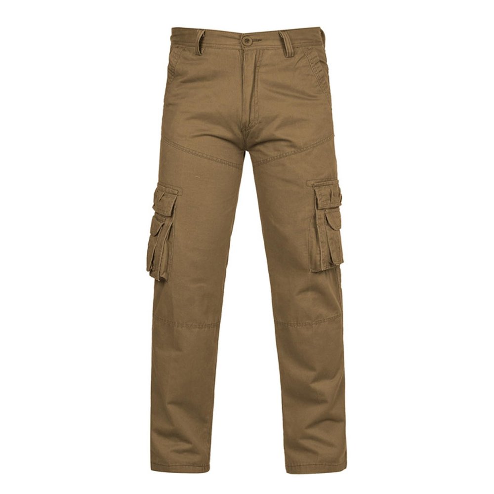 2023 Cargo Pants for Men Baggy Cargo Pants Athletic-Fit Solid Multi Pockets Casual Joggers Sport Cotton Sweatpants Utility Loose Trousers Camo Pants Pants for Men Khaki 5X
