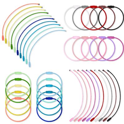 100 Pcs Stainless Steel Loops 6" Wire Key Chain Cable Large Key rings for Travel Aircraft Luggage Tag Key Tags 20 Duster-Assorted Colors Tag Keepers for Keys and ID Tag Cable Loop Rings