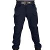 2023 Cargo Pants for Men Mens Pants Big and Tall Multi Pockets Buckle Zipper Cargo Pant Causal Loose Solid Sports Trousers Trendy Clothes Sweatpants for Men Men's Polo Shirts Navy 4X view 1