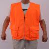 moroinriz Men's Orange Hunting Vest - Quiet Shell Fabric and Waterproof Lining- Zipper - Two Front Pockets (Available in L and XL) view 2