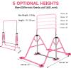 FCOUMY Gymnastics Horizontal Bar, Junior Training Kip Bar Gymnastics Equipment for Home, Adjustable Telescopic Height Folding Horizontal Bar with Gymnastic Rings for 3-12 Years Old Kids view 3