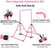 FCOUMY Gymnastics Horizontal Bar, Junior Training Kip Bar Gymnastics Equipment for Home, Adjustable Telescopic Height Folding Horizontal Bar with Gymnastic Rings for 3-12 Years Old Kids view 4