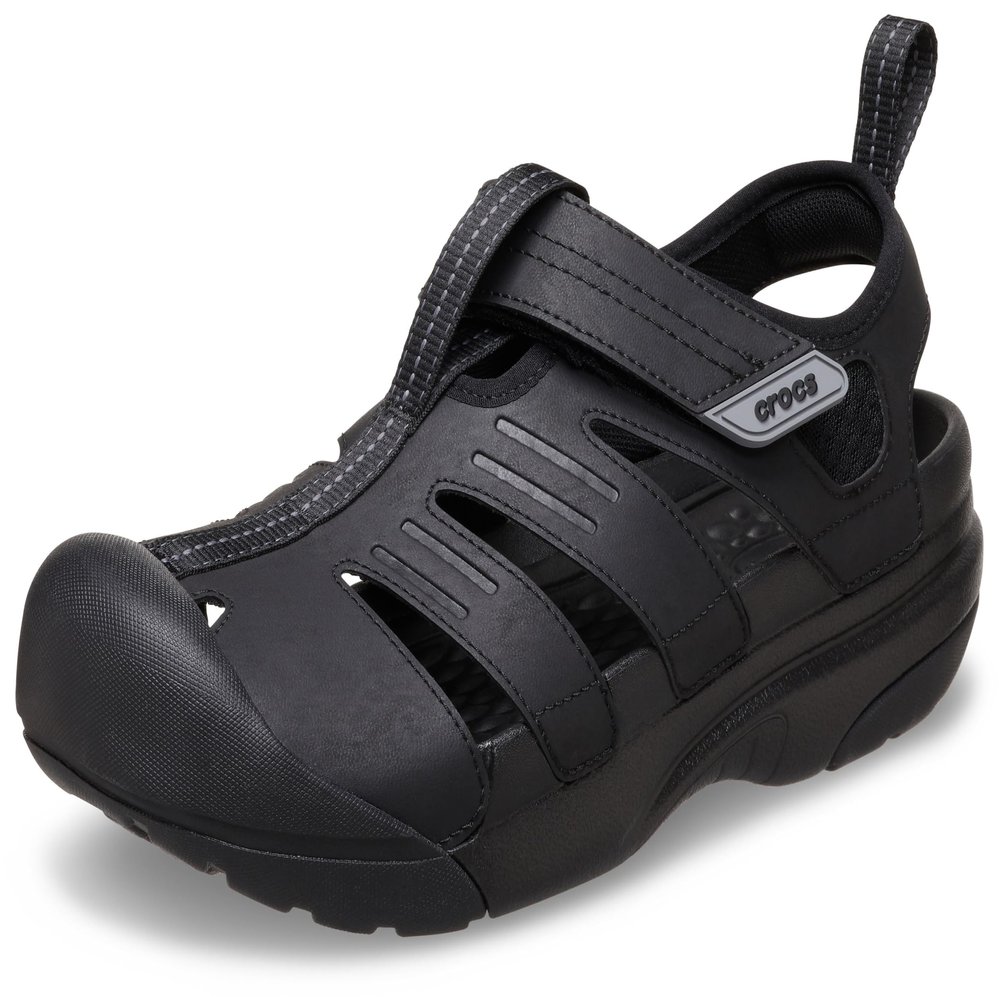 Crocs Men's Yukon Fisherman Sandal, Black, 11