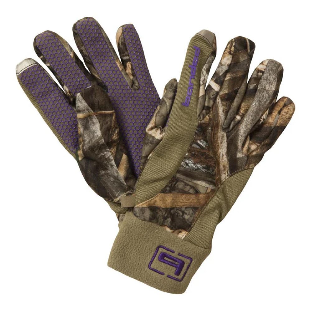 Banded Women's Fleece Glove - Warm Midweight Hunting Gloves with Touchscreen Fingertips, Sure-Grip Silicone & Elastic Cuffs, MAX7, Large