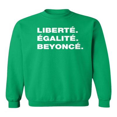 superhotapparel Music World Tour Renaissance Liberte Egalite Beyonce Unisex Crewneck Sweatshirt (Green, Large)