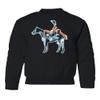 superhotapparel Silver Glitter Horse Cowgirl Renaissance Beyonce Youth Crewneck Sweatshirt (Black, Youth Small) view 1