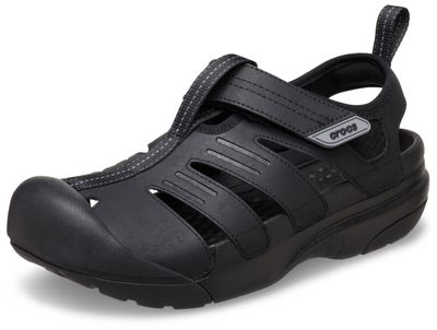 Crocs Men's Yukon Fisherman Sandal, Black, 12