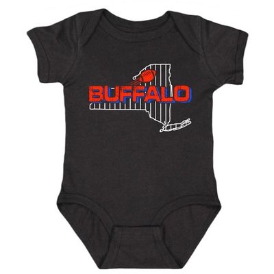 Buffalo Field Map Kid's Bodysuit for Fotball Fans (Black, 12M)