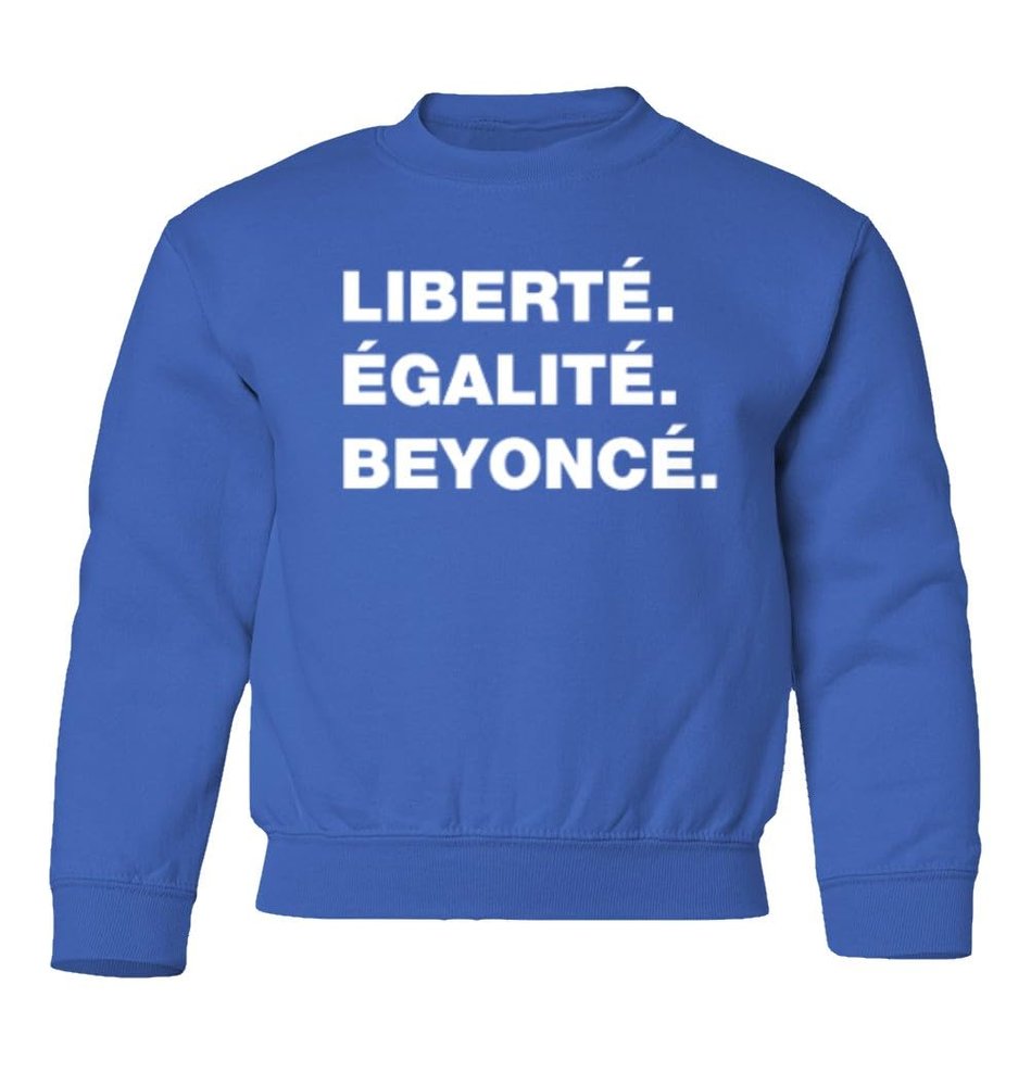 superhotapparel Music World Tour Renaissance Liberte Egalite Beyonce Youth Crewneck Sweatshirt (Royal, Youth Small)