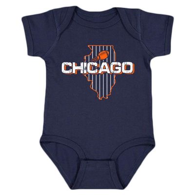 Xtreme Apparrel Chicago Field Map Baby Bodysuit for Football Fans (Navy, 12M)