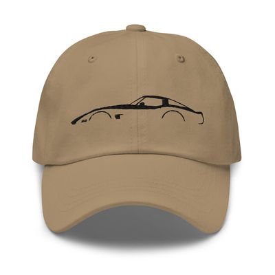 Sports Car C3 Outline 3rd Gen Corvette Owners Embroidered Classic Car Dad hat Khaki