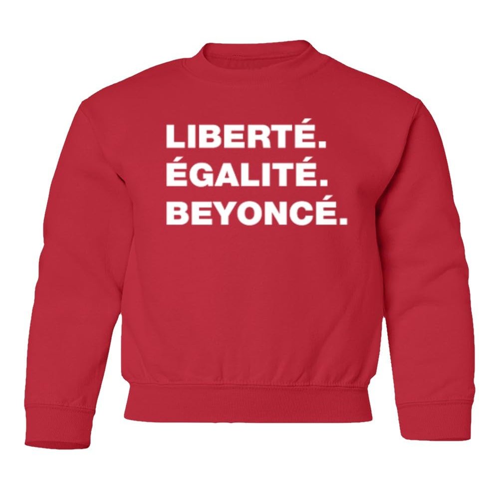 superhotapparel Music World Tour Renaissance Liberte Egalite Beyonce Youth Crewneck Sweatshirt (Red, Youth Small)
