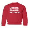 superhotapparel Music World Tour Renaissance Liberte Egalite Beyonce Youth Crewneck Sweatshirt (Red, Youth Small)