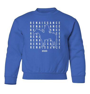 superhotapparel Silver Glitter Horse 2023 Cowgirl Renaissance Beyonce Youth Crewneck Sweatshirt (Royal, Youth Small)