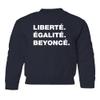 superhotapparel Music World Tour Renaissance Liberte Egalite Beyonce Youth Crewneck Sweatshirt (Navy, Youth Small) view 1