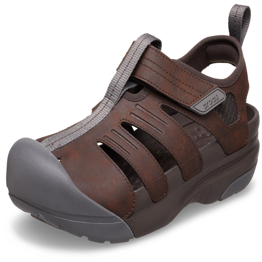 Crocs Men's Yukon Fisherman Sandal, Espresso, 9