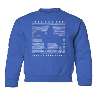 superhotapparel Liberte Egalite Singer Year Of Renaissance Beyonce Youth Crewneck Sweatshirt (Royal, Youth Small)