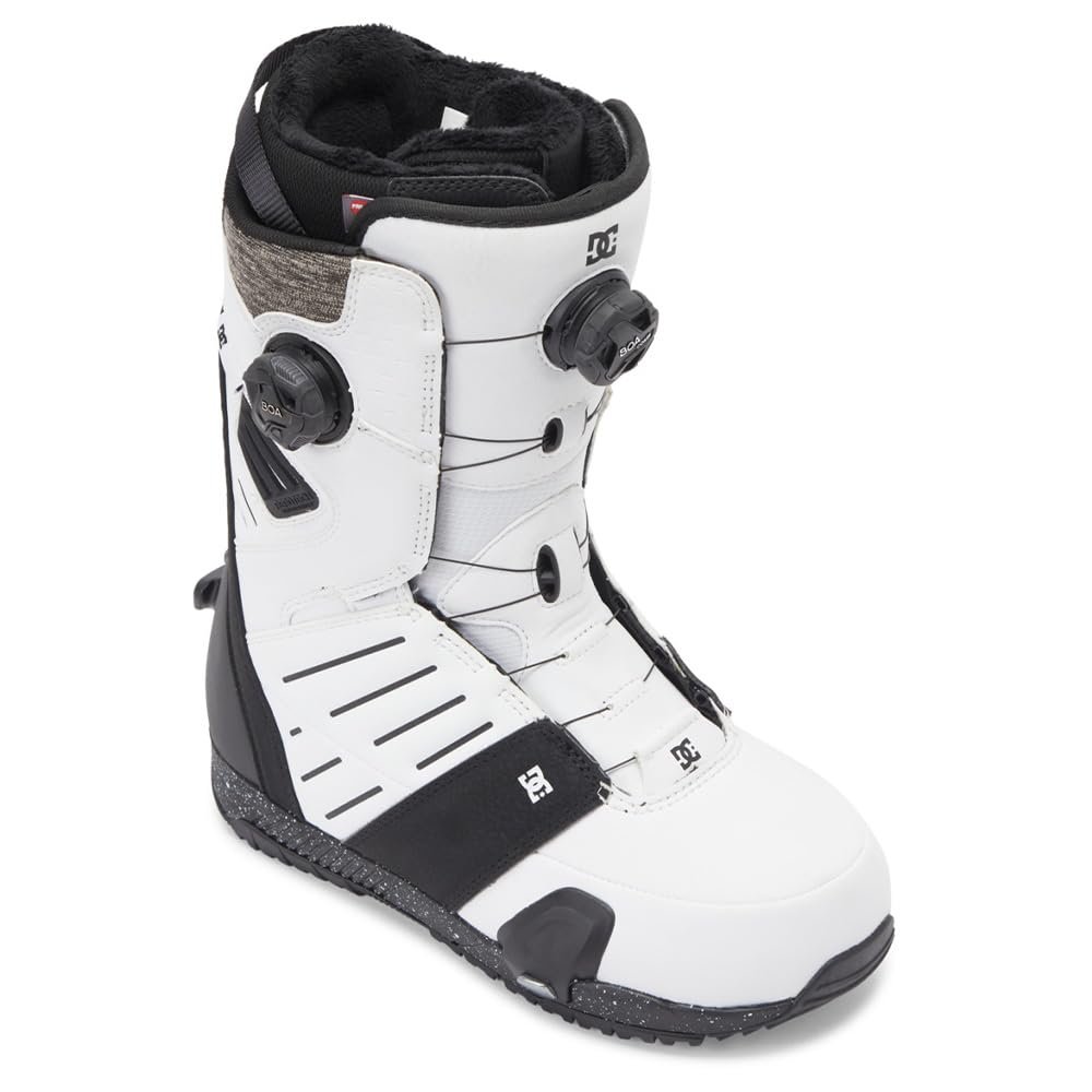 DC Shoes Men's Judge Step On Snowboard Boots - Micro-Adjustable BOA Snowboarding Boot with Insulated Liner & Molded Insole - White/Black Print, 11