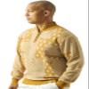 Stacy Adams Mens Sweater Jacquard Flourish Tonal Design (Medium, Mustard) view 4
