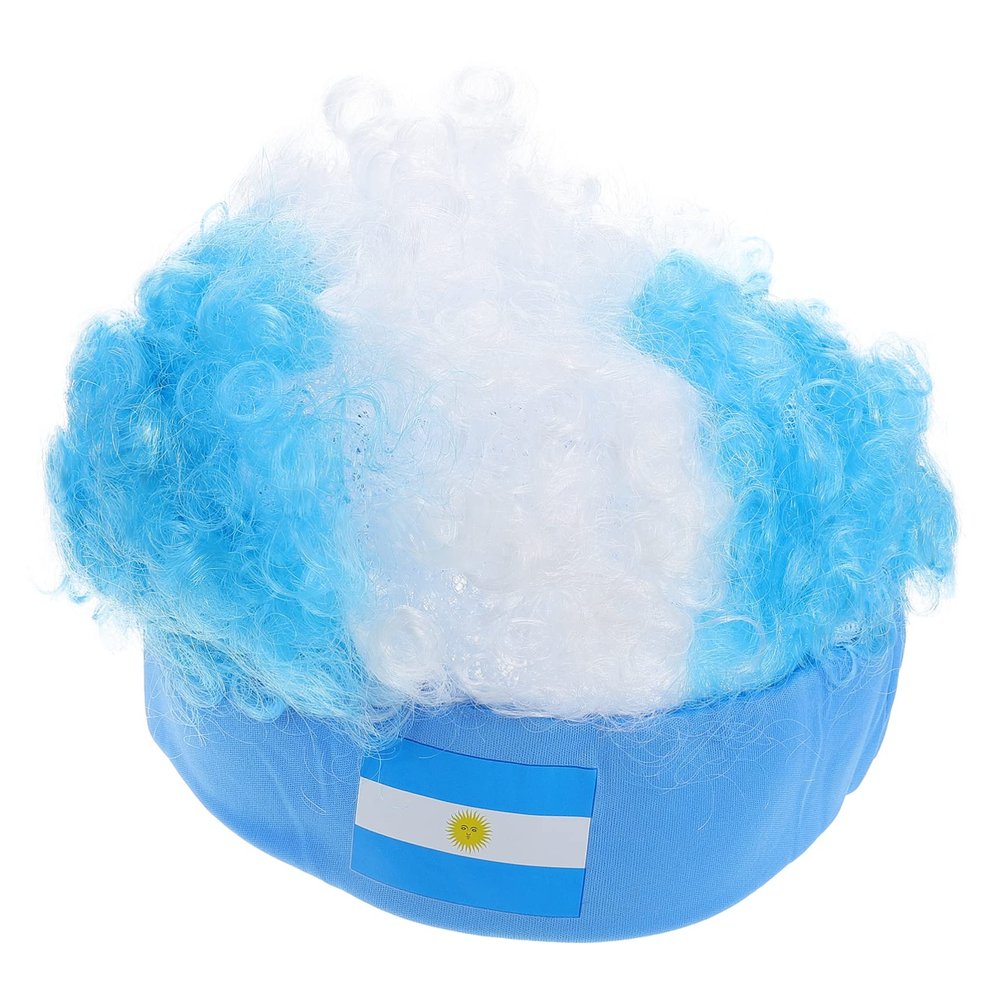 Beavorty Flag Decorative Wig for Football Party Favors Fun Clown Style Cosplay Hair Eye-catching Headband Design for Day Celebrations