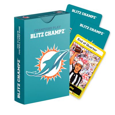 Blitz Champz Miami Dolphins  Official NFL Playing Cards & Dolphins Gifts for Men & Women, Fun Travel Card Games for Adults & Kids Ages 7+, Ideal Camping Games for Friends & Family Game Night