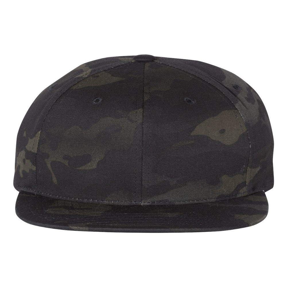 YP Classics Flat Bill Snapback Cap, One Size, BlackNeon Green, Adjustable