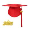 Misscom Unisex Matte Graduation Cap with 2026 Year Charm for Adult Middle High School and Bachelor Red view 1