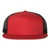YP Classics Flat Bill Trucker Cap, One Size, Black, One Size, Red-Black view 1