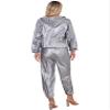 YEAHDOR Sweat Suit Heavy Duty Sauna Suit Fitness Exercise Gym Jacket Pant Workout Set for Men Women Silver Medium view 2