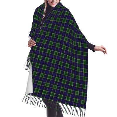LMNSWDA Clan Leslie Tartan Women's Fashion Cashmere Feel with Tassel Large scarf warm party shawl Wraps